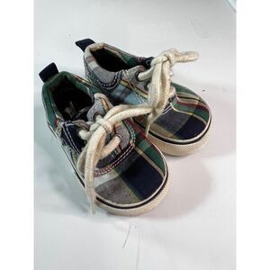 Baby Gap Checkered Lace Up Tennis Shoes.  Blue, Green, Red.  Size Toddler 5